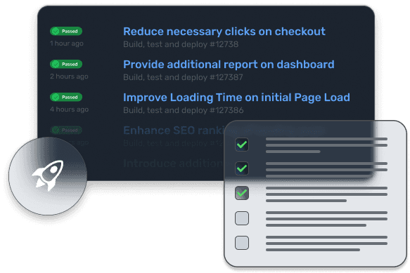 Illustration, die eine Liste abgeschlossener Verbesserungen zeigt